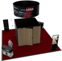 Stand cadre tissu 9m² pour salon événement